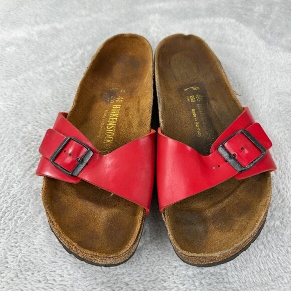 Birkenstock Madrid Red Leather Sandals Women’s Size 40 Narrow - Picture 10 of 10